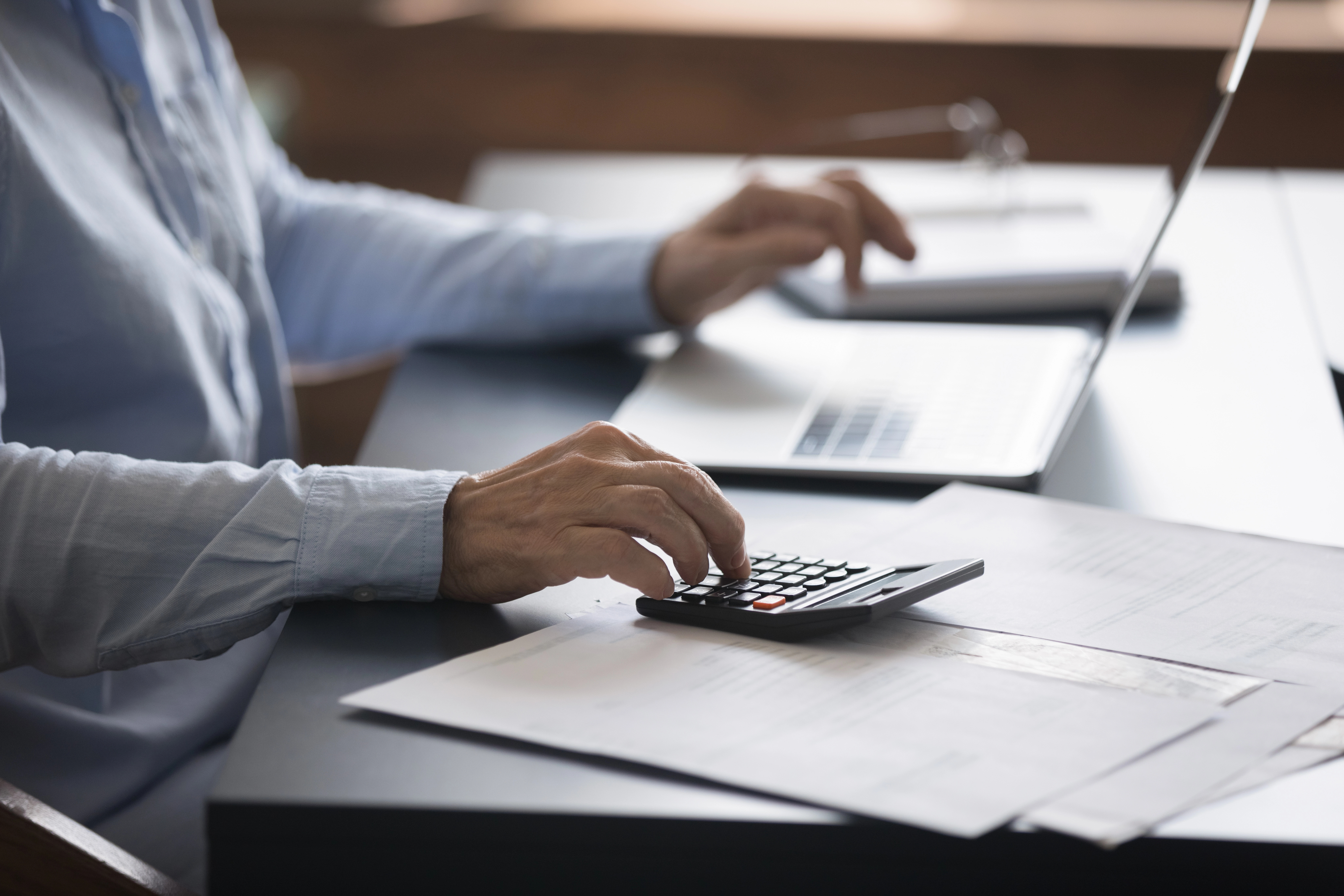 A consultant working on his finances