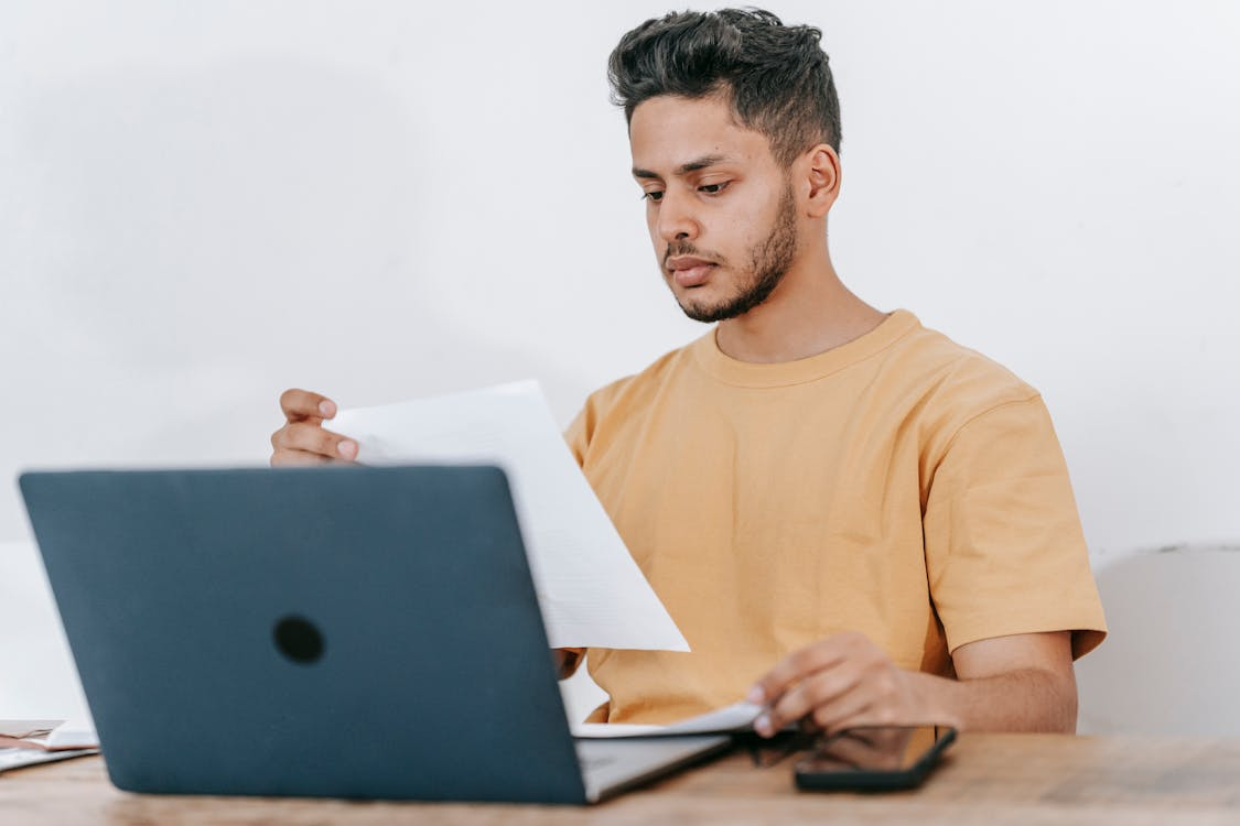 freelancer preparing their documents for funding application