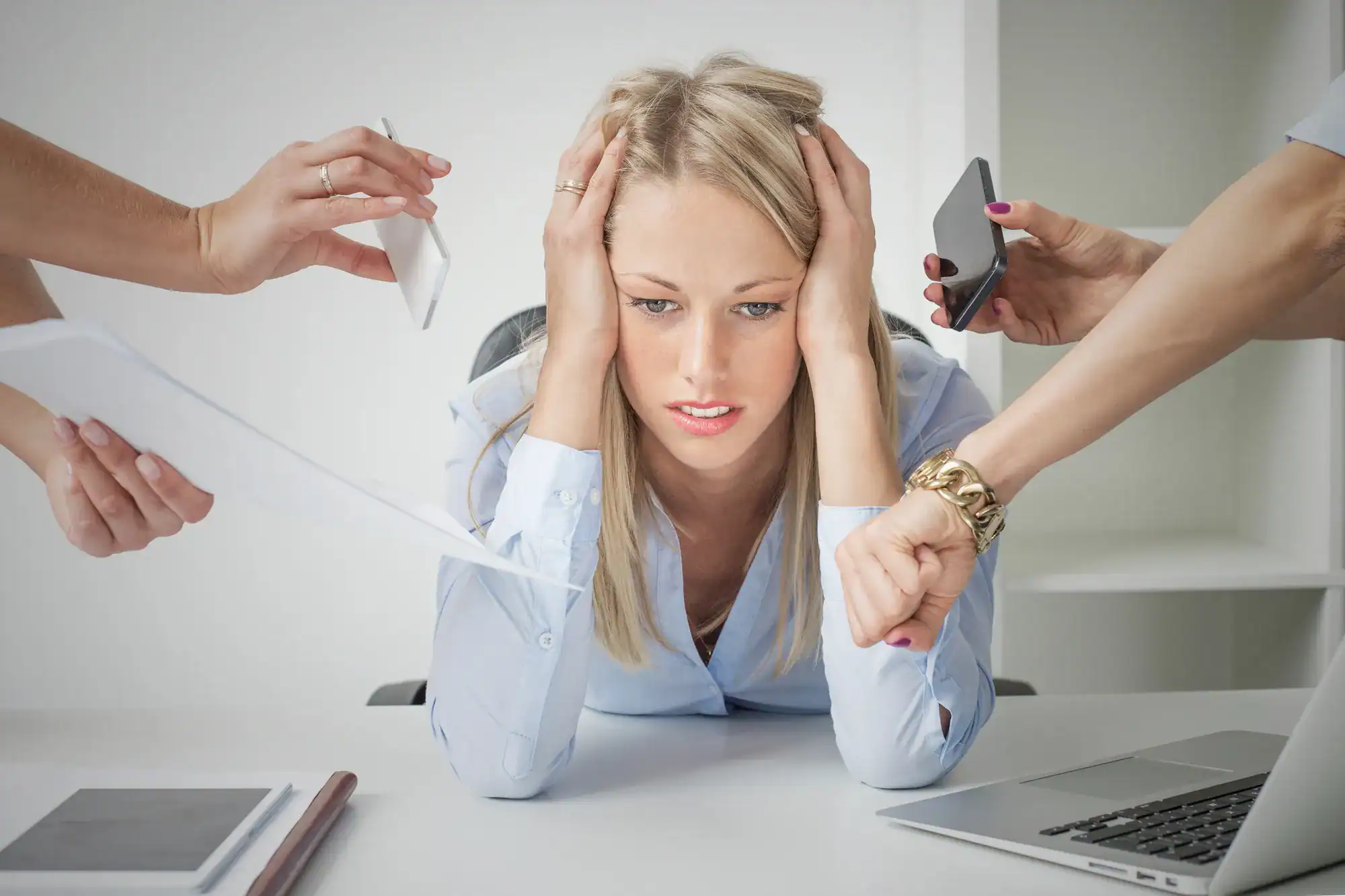 freelancer feeling stressed and burned out from working multiple jobs